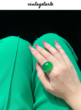 女树脂日系夸张感清透戒指