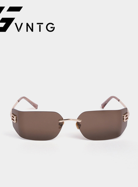 VNTG墨镜ins博主同款曲面无框金属高级感时髦御姐欧美风太阳眼镜