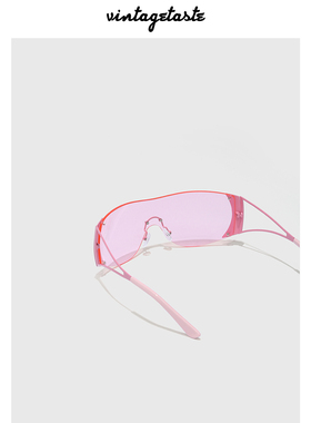 特工机能风格粉色大框墨镜