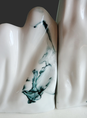 复古水墨创意陶瓷美式风书房摆件