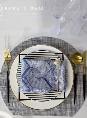 轻奢风黑白条纹组合样板房间摆件