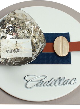 轻奢风样板房间西餐盘装饰摆件