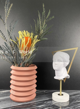 轻奢风组合红色折叠雕塑软装饰品