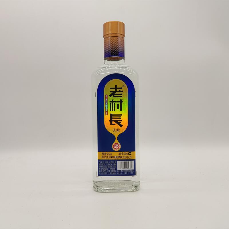 东北老村长流金溢彩蓝韵40度450ml*12瓶浓香型白酒整箱装 - 图0