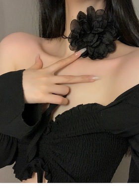 2023新款森系花朵系带项链