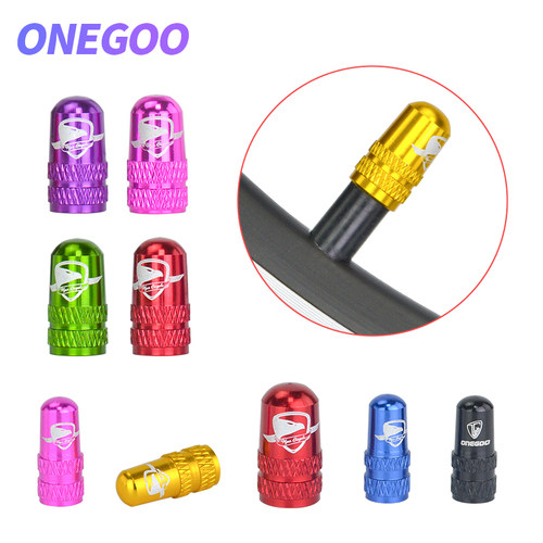 ONEGOO自行车山地公路车气嘴帽彩色铝合金法嘴帽美嘴帽内胎防尘盖 - 图0