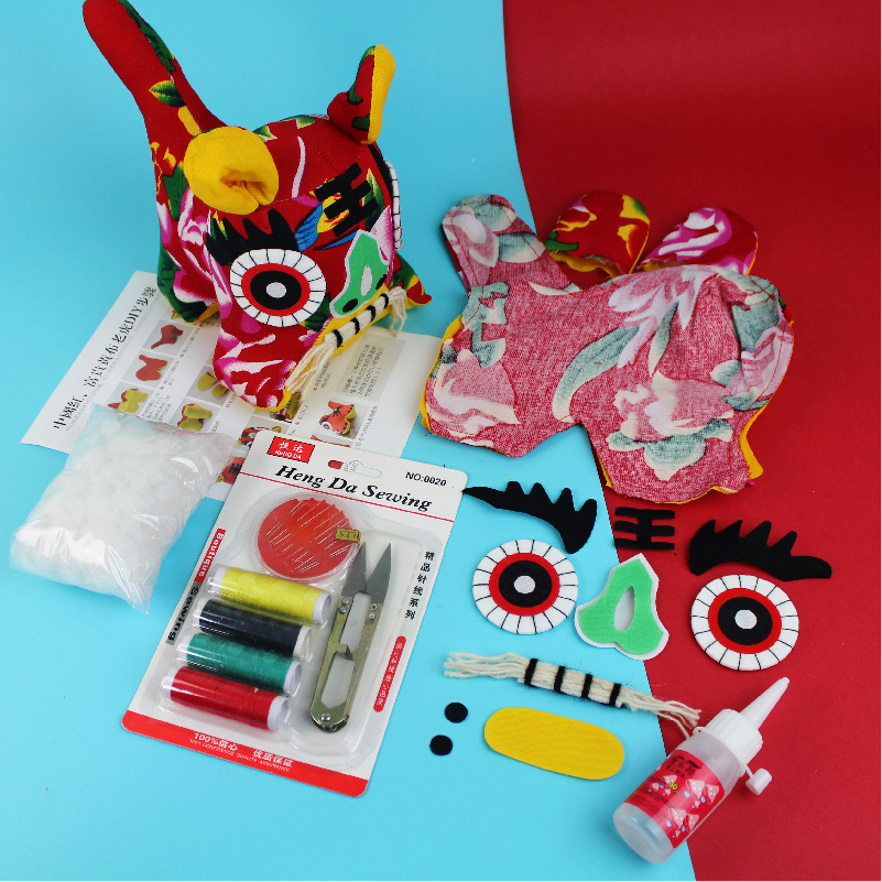 纯手工布老虎材料包手工布艺diy布玩偶DIY材料儿童学校手工课作业,淘宝优惠券,粉丝福利购,淘宝优惠卷