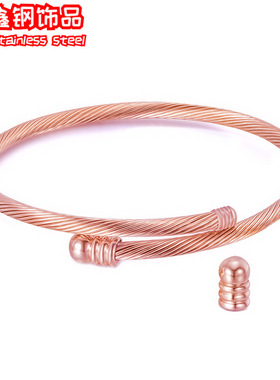 欧美跨境银色系光面开口手镯轻奢高级感手环金属风个性夸张手饰女