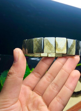 天然金曜石刻面手牌手排规格15*10mm