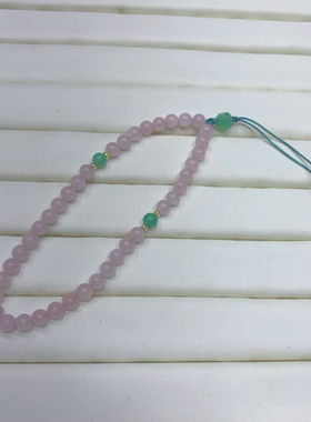 天然紫水晶手机挂绳女东陵玉粉水晶碎石短款手腕绳挂饰防丢链挂件