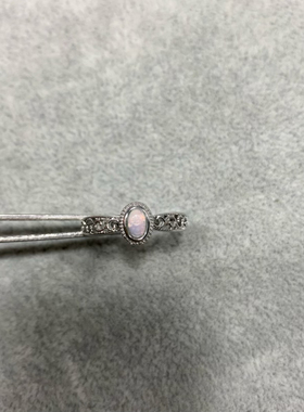 天然欧泊戒指白铜托活口裸石约3*5mm一件和十件价格