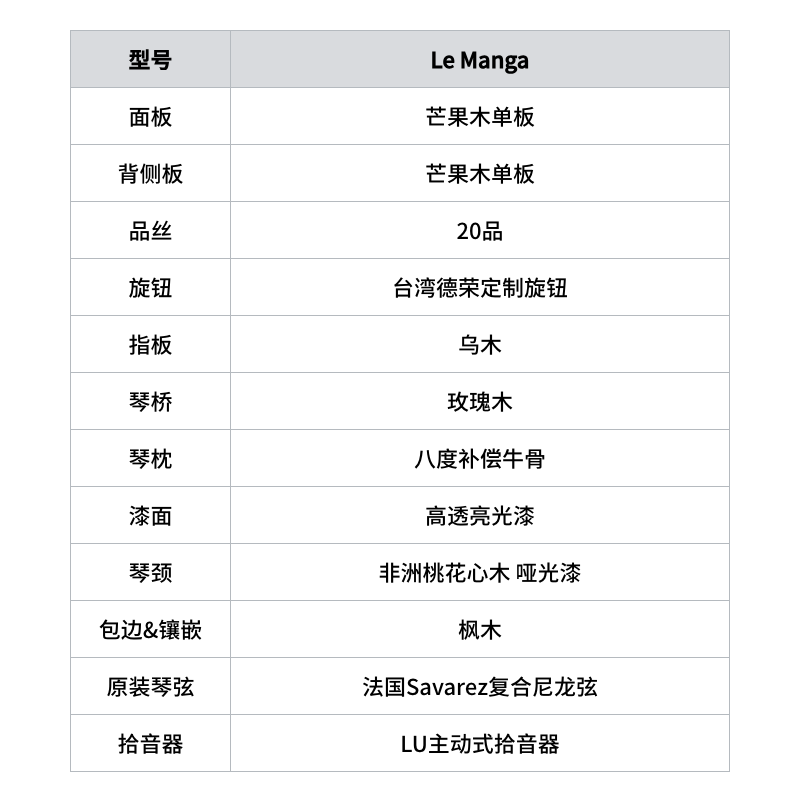 鲁特雅芒果木全单26寸电箱尤克里里指弹进阶 Ukulele刘宗立星光-图0