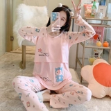 Осенняя демисезонная хлопковая послеродовая пижама, летний тонкий ноябрьский комплект для кормящих грудью, 10 мес., большой размер