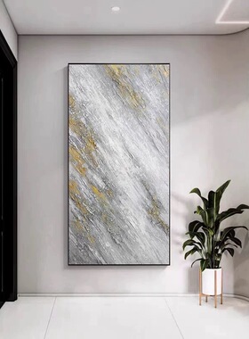 纯手绘油画玄关走廊客厅装饰画简约抽象立体肌理画高级感挂画大芬