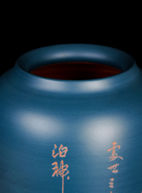 满意紫砂手工制作精品大号刻绘花瓶粉浆工艺35×20×11现货一个