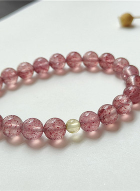 环环相扣草莓鸽血红天然手串