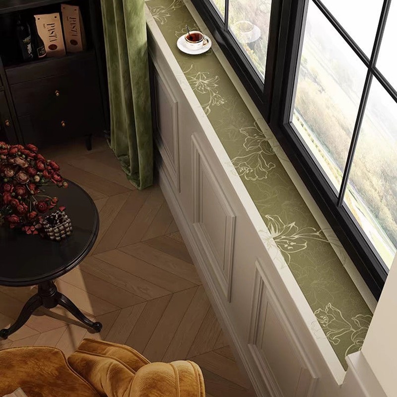 中式复古花卉窗台一抹净极窄垫子Pvc防尘保护窗沿防滑改造可裁剪,淘宝优惠券,粉丝福利购,淘宝优惠卷