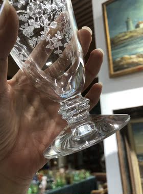 新到蚀刻蝴蝶结花环小号冰茶杯