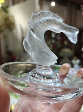 法国莱俪水晶锦鲤首饰碟摆件