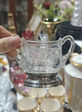 蚀刻纯银底座糖奶壶套装