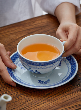 ins手绘青花欧式风摆件高颜值