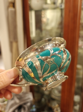 纯银包银复古茶杯三件套