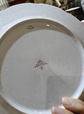 法国哈维兰德手绘花鸟赏盘