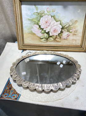 纯银+镜面托盘可挂墙可当托盘使用