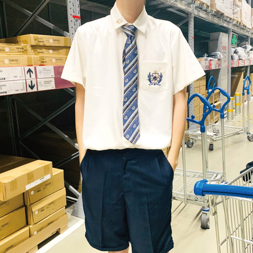 定金ing 彼星CP |青物社新款刺绣DK衬衫男女JK制服校园情侣白衬衣 - 图1
