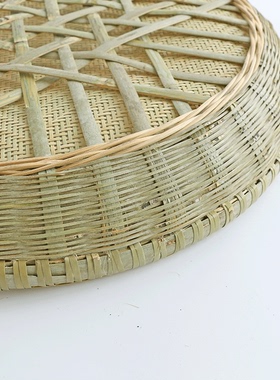 竹编制品竹匾带孔竹筛干货竹工艺品米筛筛芝麻茶叶过滤筛子圆簸箕