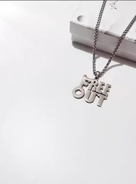 飞奥周边厂牌项链定制 嘻哈潮流高天佐LOGO吊坠定做图案项链