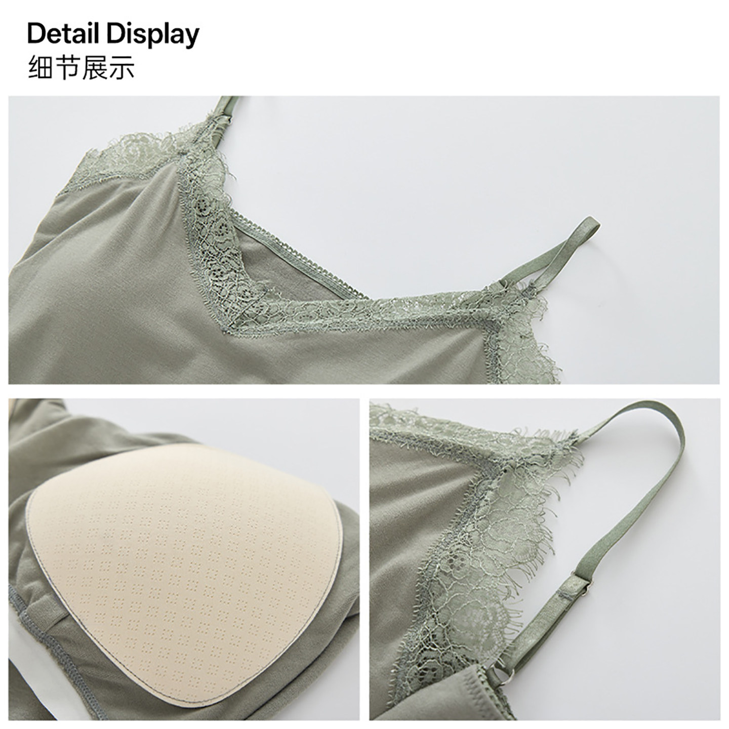 秋冬蕾丝V领吊带背心女山茶花精油抗菌羊毛保暖带胸垫背心内搭女,淘宝优惠券,粉丝福利购,淘宝优惠卷