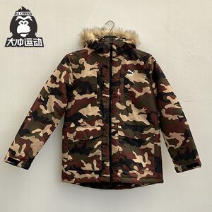 PUMA彪马迷彩服外套男装2025冬季新款棉服连帽保暖棉衣596546-70