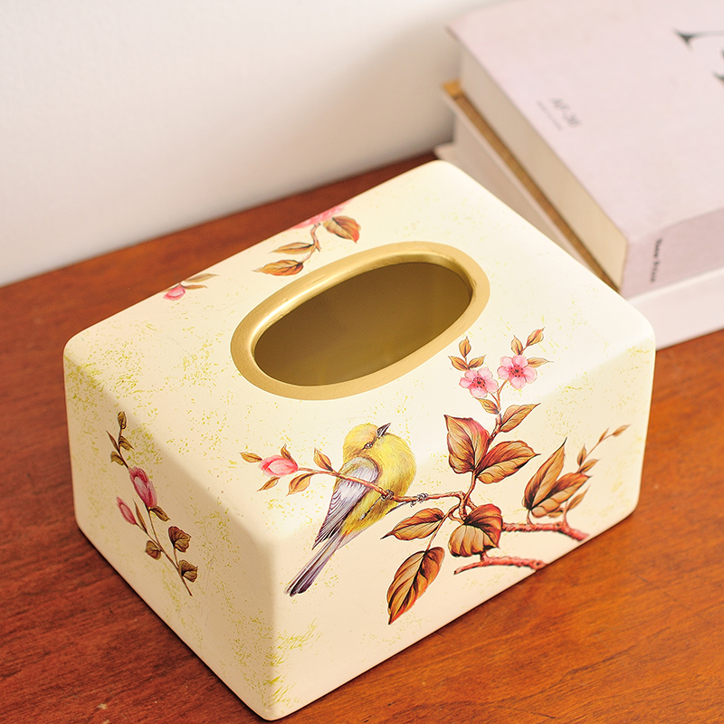 新中式客厅纸巾盒茶几家用餐桌抽纸盒餐巾创意抽纸卧室纸抽盒 - 图1