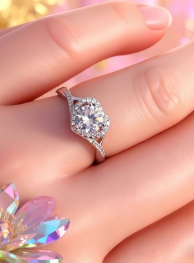 婚礼仿真钻石对戒可调节大号