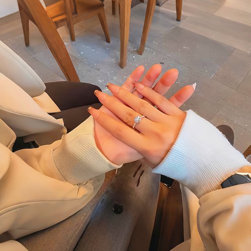 仿真婚戒情侣假钻戒一对结婚对戒钻石求婚礼六爪戒指交换仪式用 - 图0