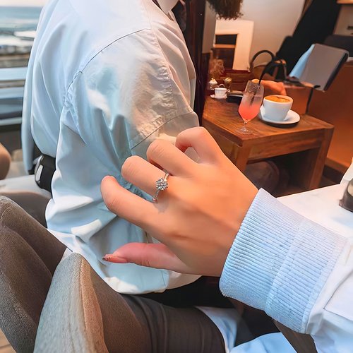 仿真婚戒情侣假钻戒一对结婚对戒钻石求婚礼六爪戒指交换仪式用 - 图2