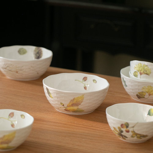 出口骨瓷 秋实系列碗 米饭碗 汤碗 日式碗 zakka 家居餐厅 杂货 - 图2