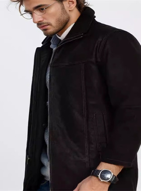 百搭潮牌春季双拉链黑色牛仔外套