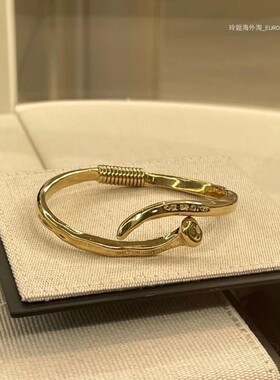 西班牙潮牌UNOde50手工钉子卡扣手镯 极简造型个性欧美轻奢镀银