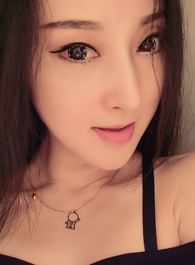 镂空小猫吊铃铛项链钛钢玫瑰金色