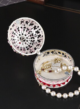 优雅风珐琅彩皇冠首饰盒摆件