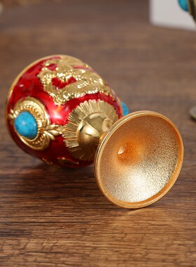 锌合金孔雀高脚宫廷风摆件白酒杯