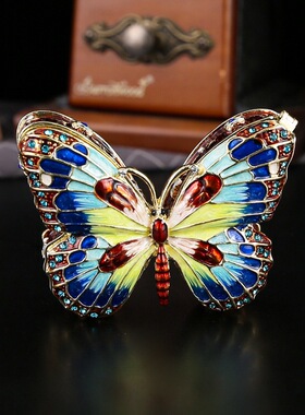 欧美炫彩水晶蝴蝶镶钻首饰盒摆件