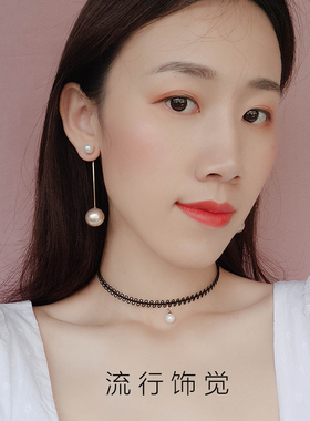 流行饰觉s925银针双女后挂式日韩