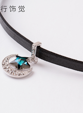 choker月亮镶钻甜美风项链新品