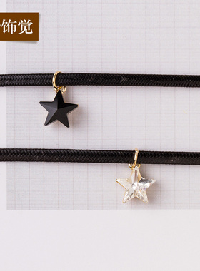 黑色水晶短款时尚风项链