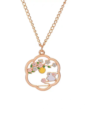 可爱少女童话吊坠挂饰甜美项链儿童卡通闺蜜礼物可调节毛衣链配饰