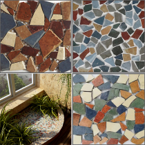 Artisanal Art Debris Mosaic American Hand Wash Table Dressing Room Messed Up Fish Pool Landscape Outdoor Garden Tiles