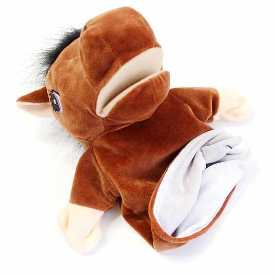 Animal hand puppet toy mouth horse doll parent-child game storytelling cartoon horse glove doll doll